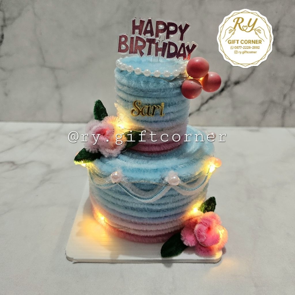 Birthday cake custom 2 tingkat / Mini birthday cake / Souvenir / hampers