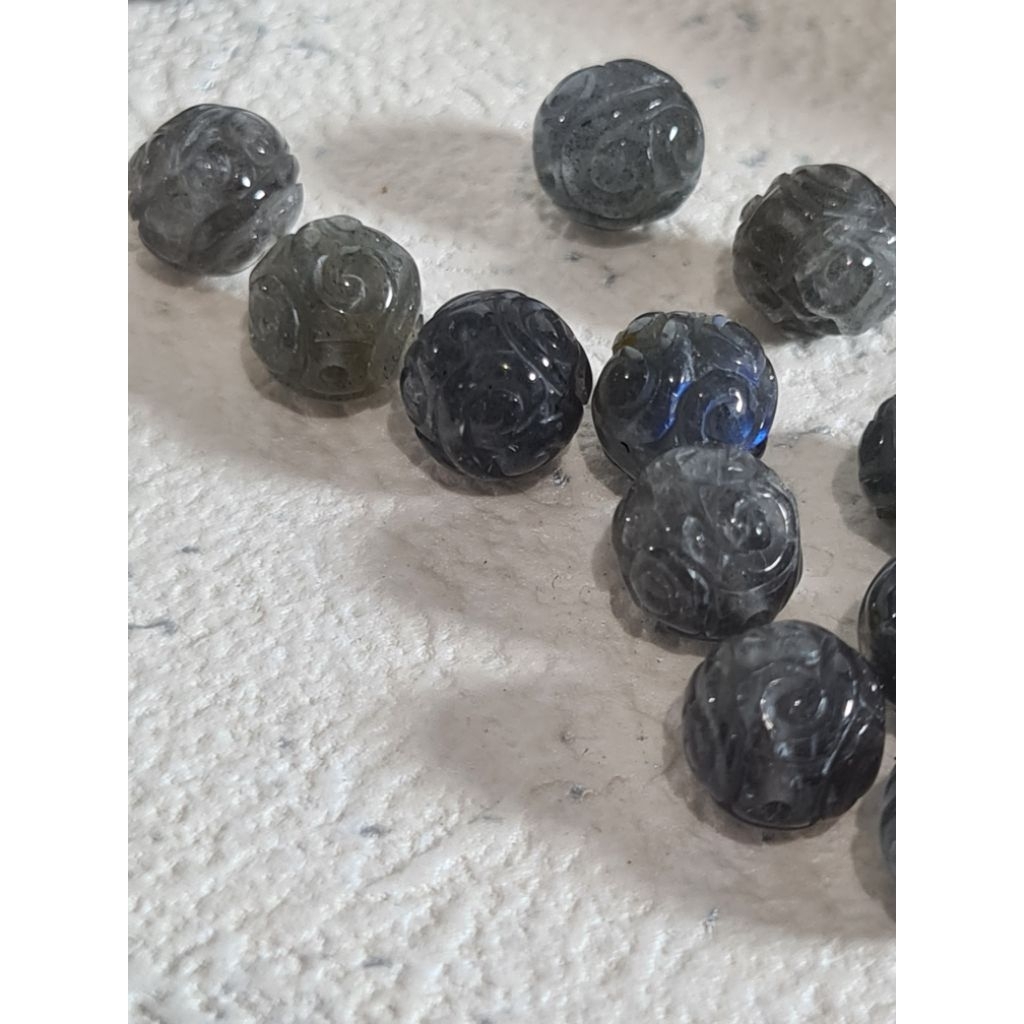 Natural Batu Kristal | Labradorite Ruyi Spacer Crystal for Protection against Negative Energies and 