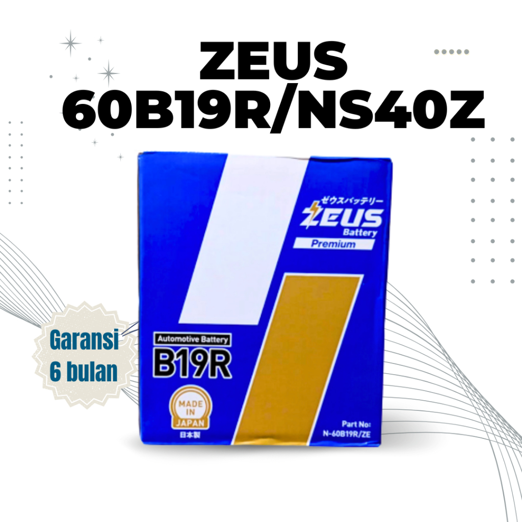 Aki Mobil Suzuki Vitara (1992-1995), Escudo (1993) ZEUS NS40Z (38B20R)