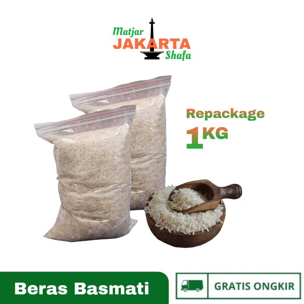 

Beras Basmati 1kg Repack Premium / Beras Basmati Khumaira