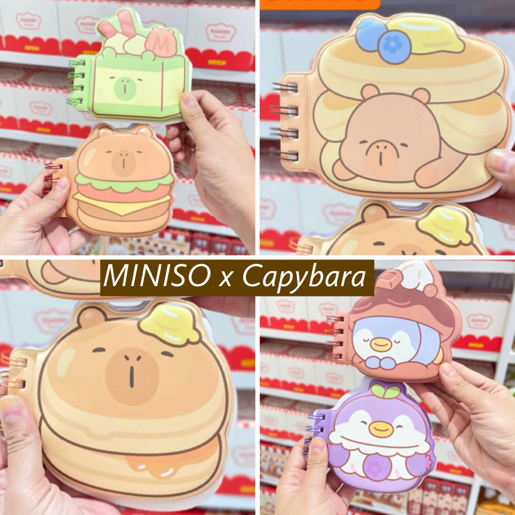 

MINISO CAPYBARA WIRE BOUND NOTEBOOK PENPEN HAPPY BAKING CAPY BARA X MINISO OFFICIAL MERCHANDISE NOTEPAD NOTE BOOK BUKU CAPYBARA ROTI FOOD GANTUNGAN MIRROR KACA SOFT COFFEE CUP SLEEVE KOPI KENANGAN TOAST CARROT APRON BAG CHARM MELON WORTEL KOPKEN EDITION