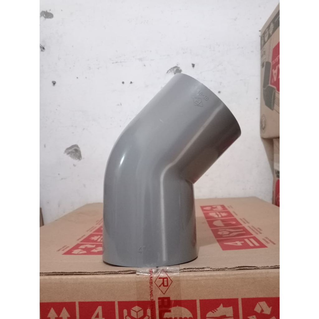 Elbow PVC 45 4" AW Rucika / Keni PVC 4" 45 AW Rucika / Elbow PVC 4 inch 45 Rucika AW