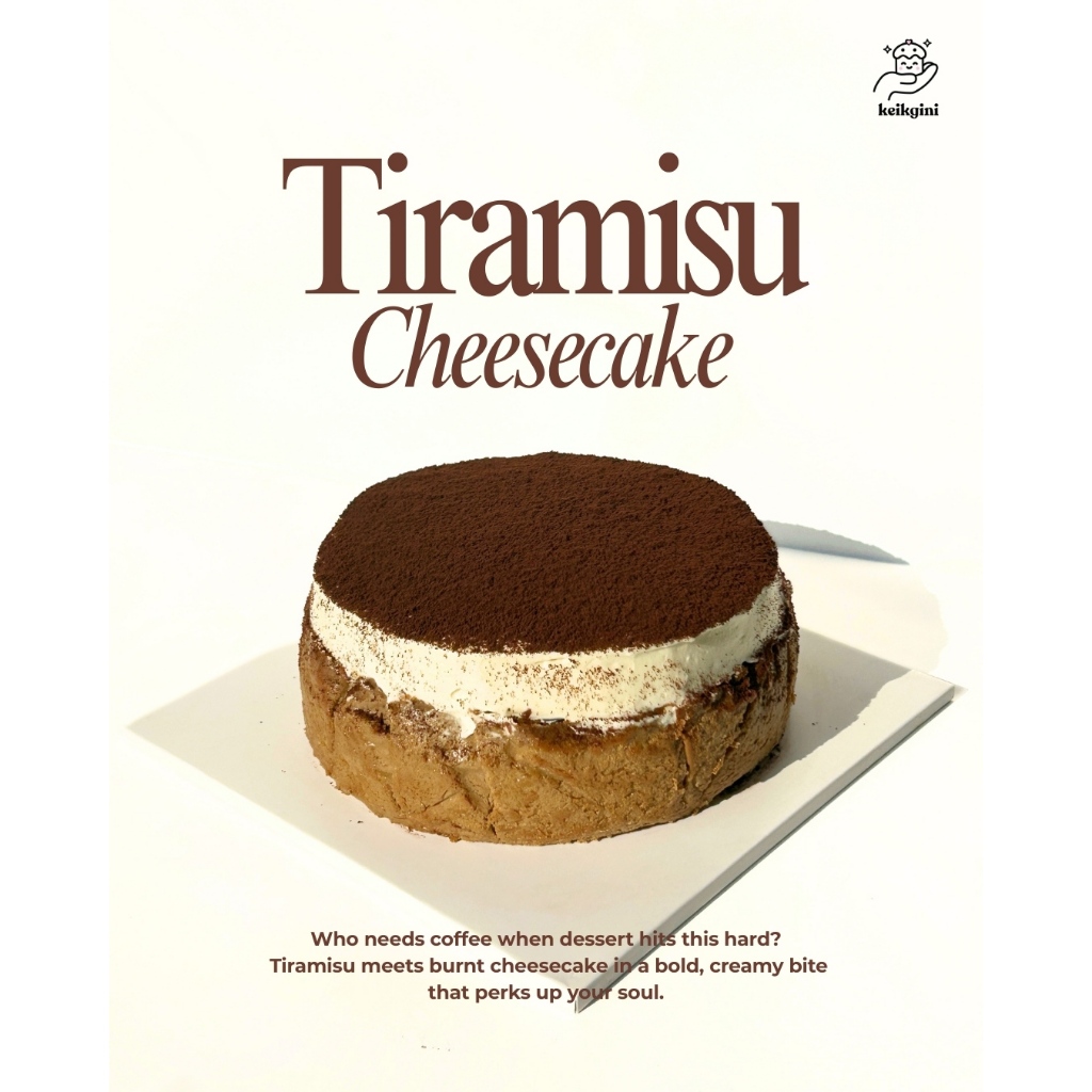

Tiramisu Burnt Cheesecake | Diameter 16cm | Tiramisu Cake | Burnt Cheesecake