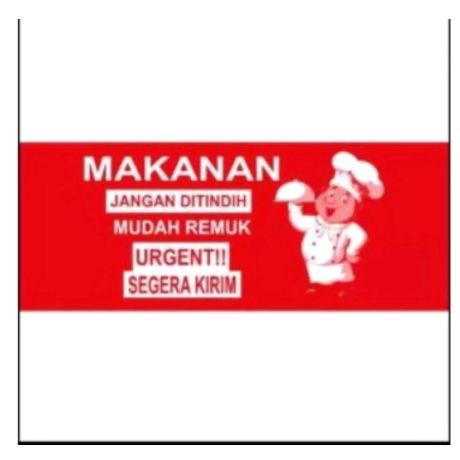

STIKER MAKANAN2 KECIL UK 85 X 33 MM ISI 100 PCS MAKANAN FOOD DELIVERY FW