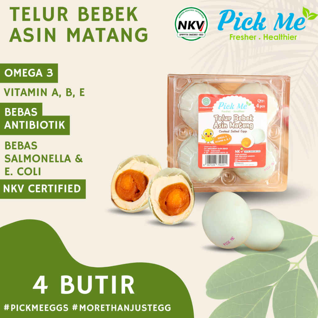 

Telur Bebek Asin Matang Pick Me Eggs 4 Butir