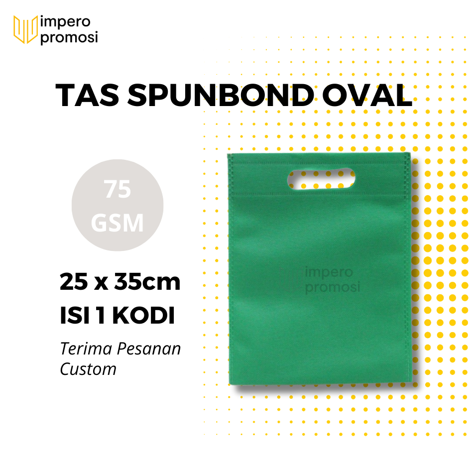 

Impero - GOODIE BAG SPUNBOND OVAL 25x35 / Tas Belanja Murah / Harga Kodian (Hijau Tua)
