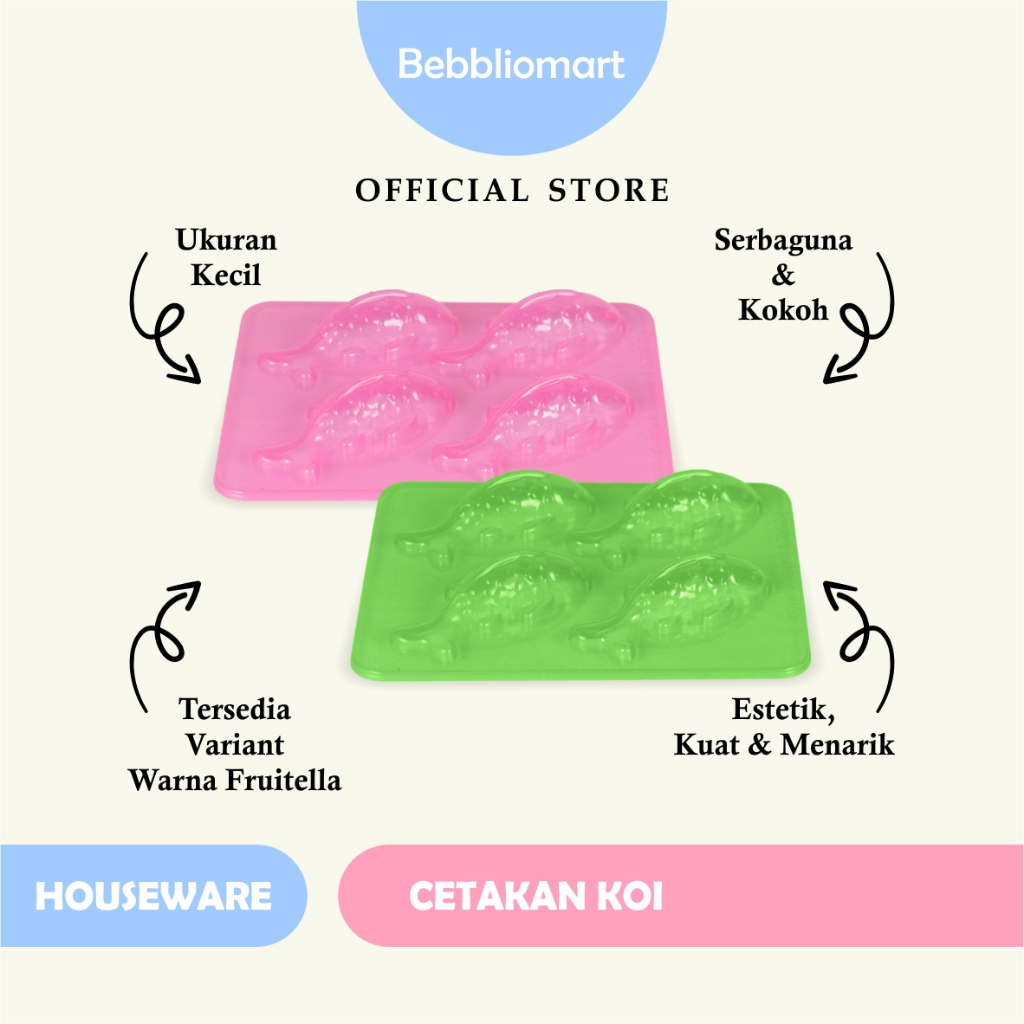 Cetakan Koi (Kecil) Fruitella Bebbliomart / Cetakan Jelly Puding Ikan Lucu