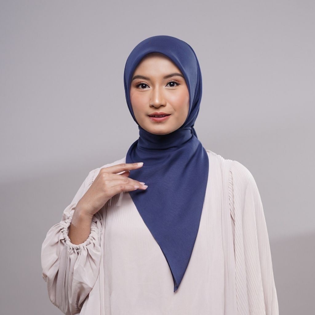 Napocut - Jilbab paris jepang original polos - warna navy, biru, tosca & mint