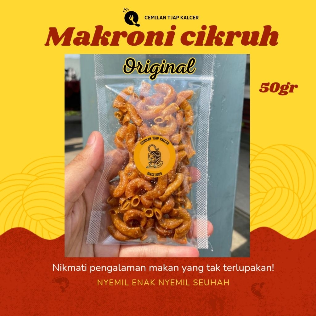 

Cemilan Makroni cikruh pedas gurih 50gr enak renyah cemilan kriuk pedas daun jeruk cemilan murah