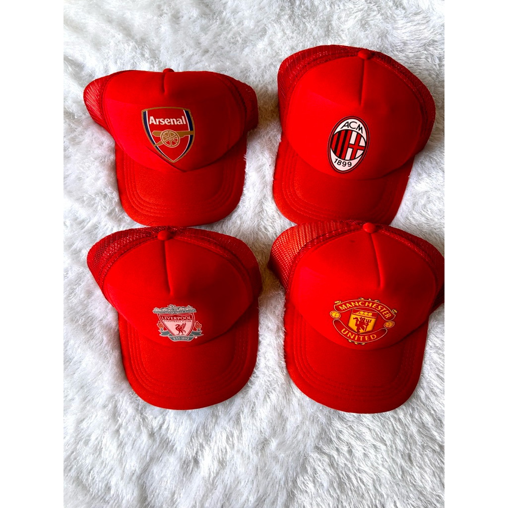 topi trucker jaring club bola liverpool L.F.C/Mu /ARSENAL /AC MILAN / supporter pria wanita topi jer