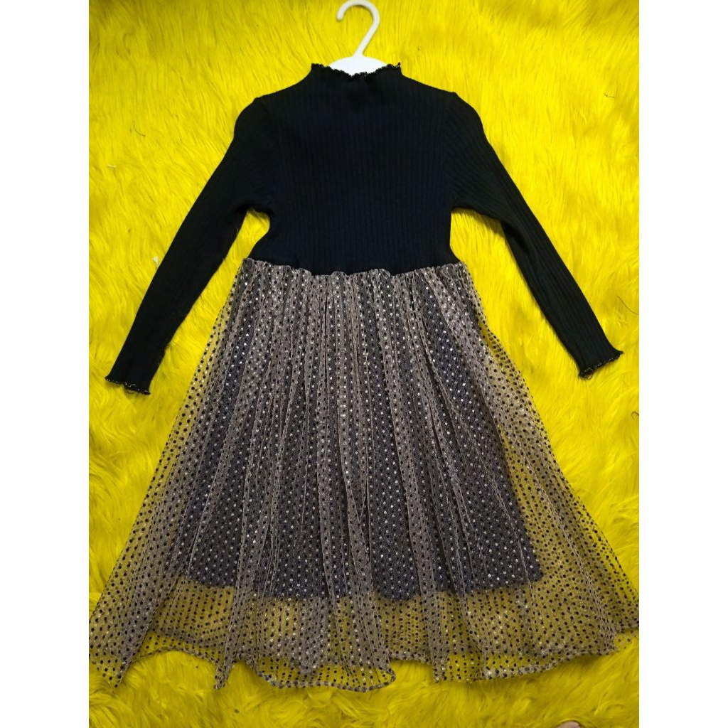 Dress Mewah hitam/gold +adm