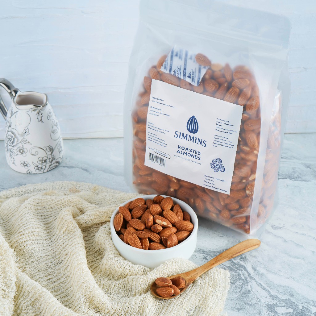 

Almond utuh Panggang Premium 1KG , Siap di konsumsi - By Simmins