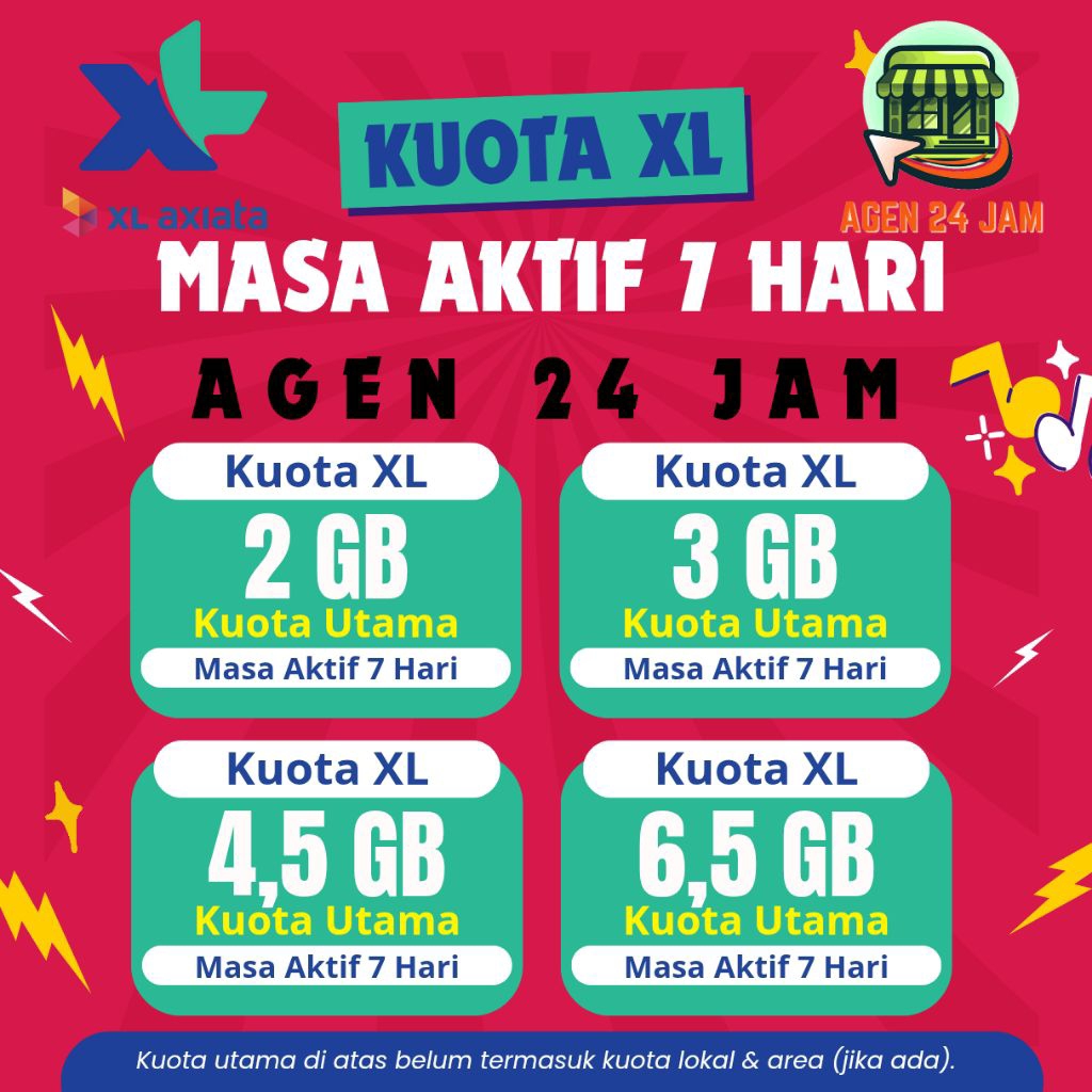 PAKET DATA XL MASA AKTIF 7 HARI | KUOTA INTERNET XL MURAH MINGGUAN 24 JAM FAST RESPON