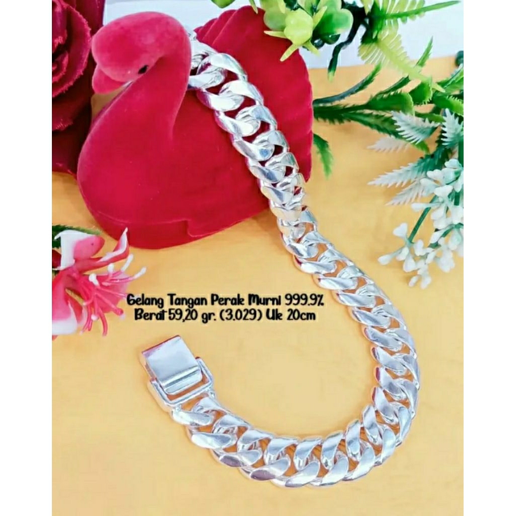 GELANG PERAK MURNI PRIA 50 GRAM