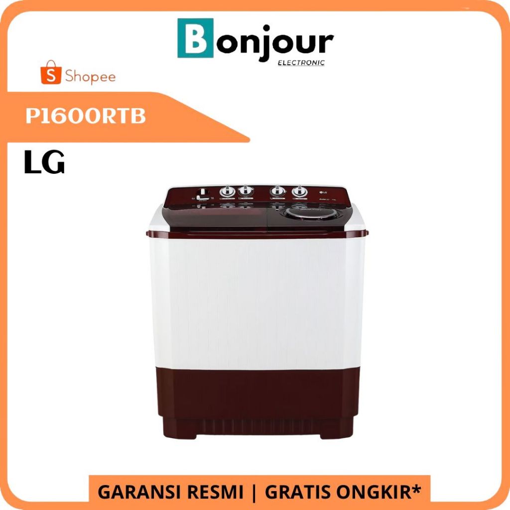 LG MESIN CUCI 2 TABUNG 16 KG // LG P1600RTB // MESIN CUCI LG P1600