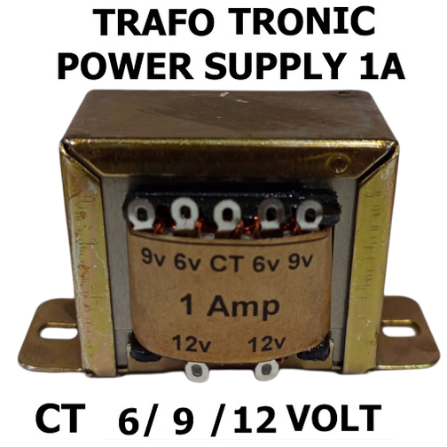 Trafo 1A 12V CT Merk Tronic Travo Power Supply 12 Volt CT Output 12 9 6 CT 6 9 12 VAC 1 Amper 1000mA