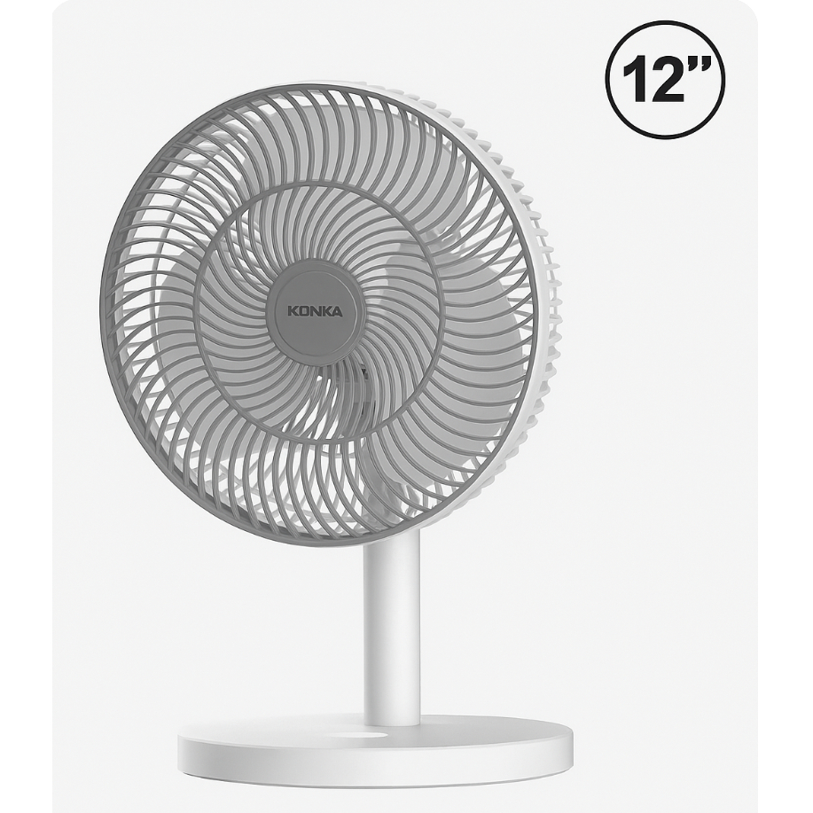 Kipas Angin Portable Putih Murah Meriah Rechargeable KONKA 12 Inch KN-5202B Pengiriman Cepat