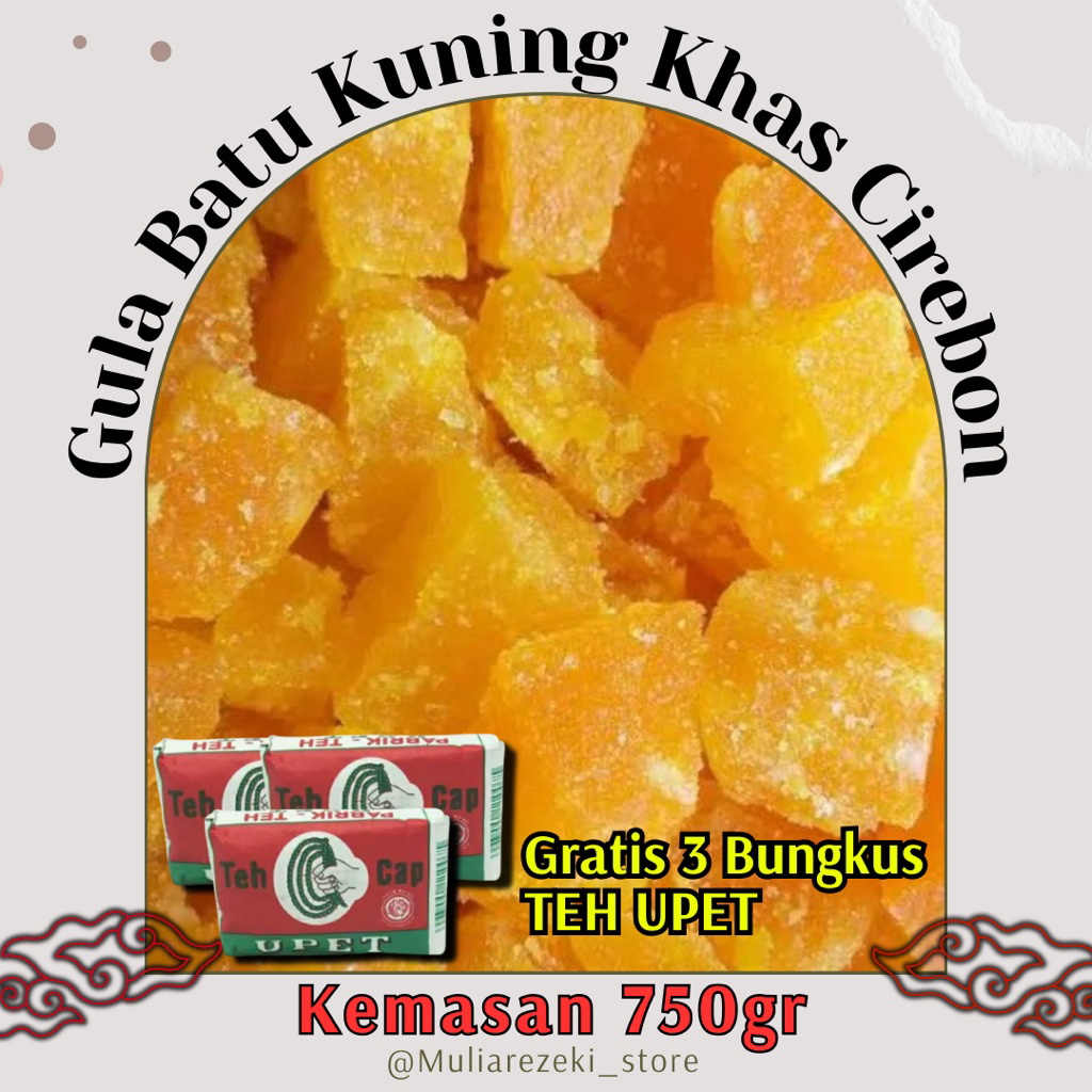 

Gula Batu Khas Cirebon Gula Asli Sari Tebuh Kemasan 750 gram gratis 3 teh upet Gula batu murah