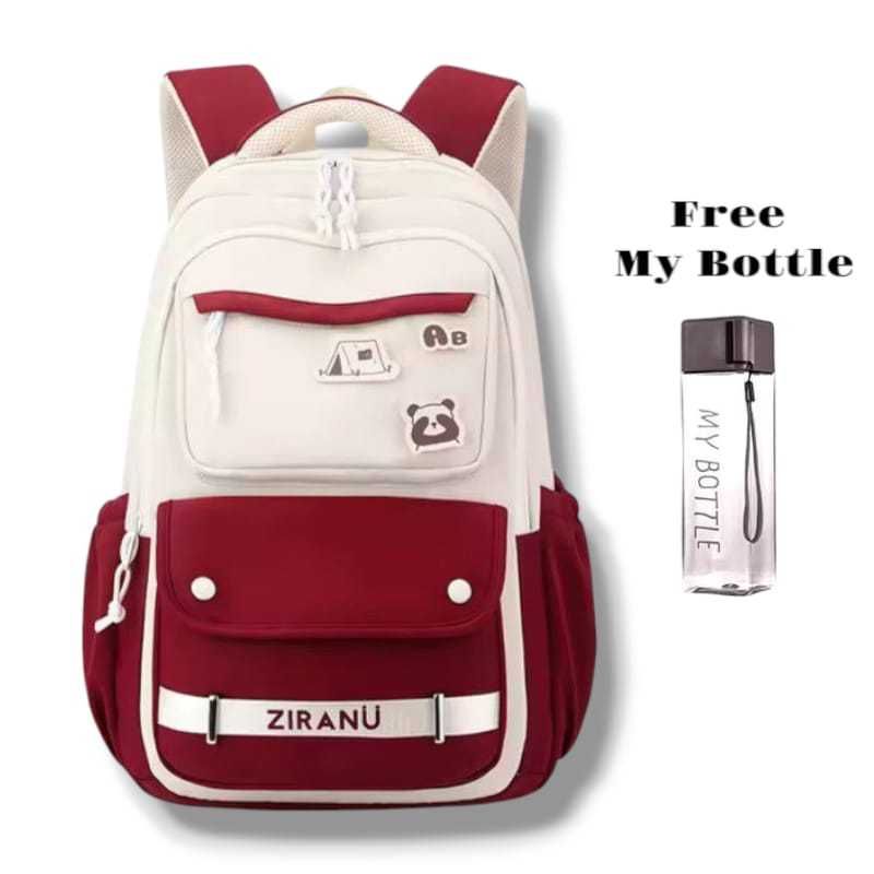 Tas Ransel Sekolah Anak SD SMP SMA Remaja Cowok Cewek Warna Hitam Putih Model Korea Import Premium M