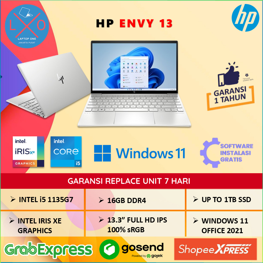 Laptop HP Envy 13 i5 1135G7 16GB 1TB 13.3" Full HD IPS 100% sRGB Windows 11 Home