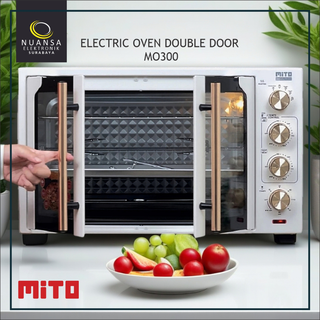 MITO Electric Oven MO300 / MO 300 / MO-300 Double Door 33 Liter | Oven Hemat Listrik Pemanggang Roti