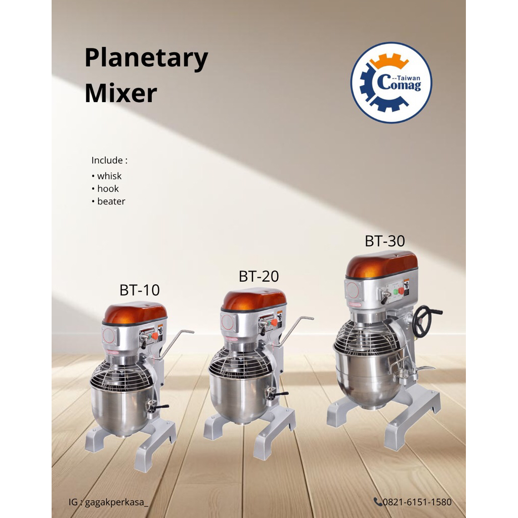 PLANETARY Mixer kue serbaguna Taiwan COMAG BT series