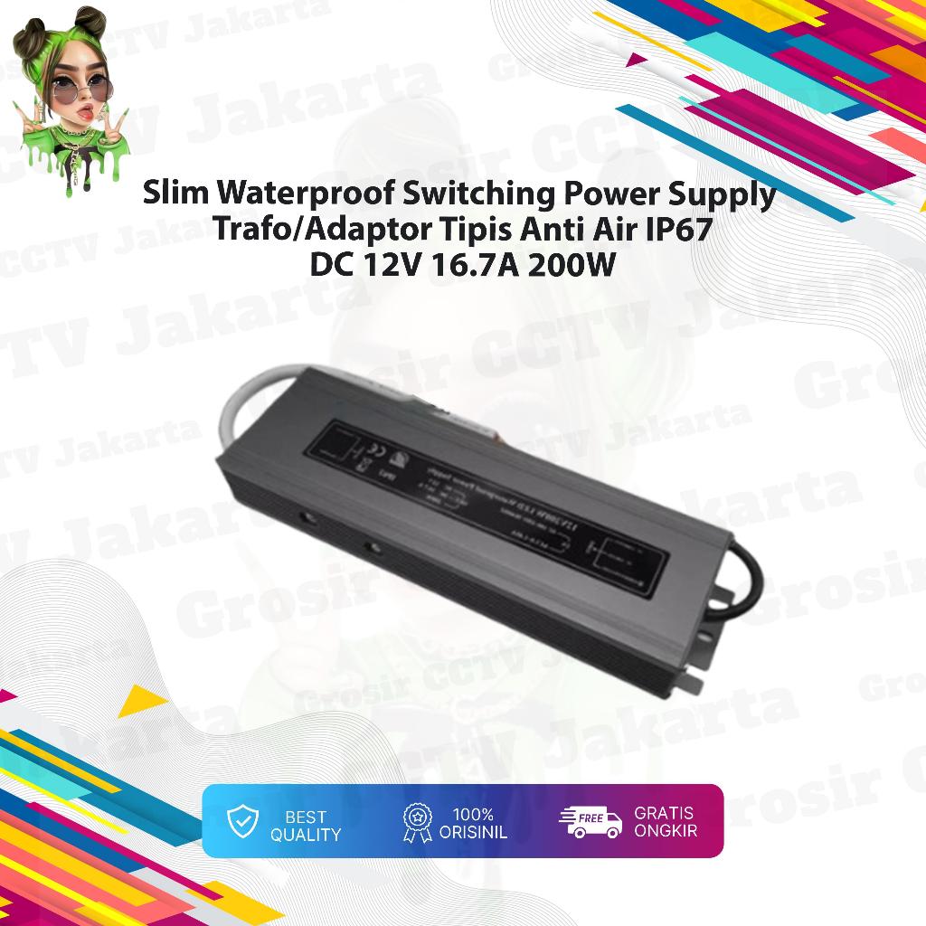 Maximus Slim Waterproof Power Supply Trafo Adaptor Outdoor IP67 12V 200W