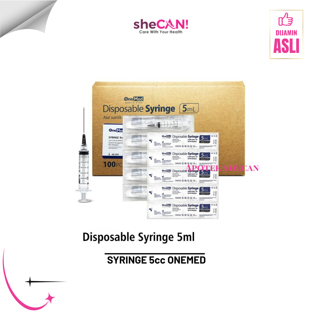 Syringe Onemed Disposable Syringe Jarum Spuit 5cc Onemed (BOX)