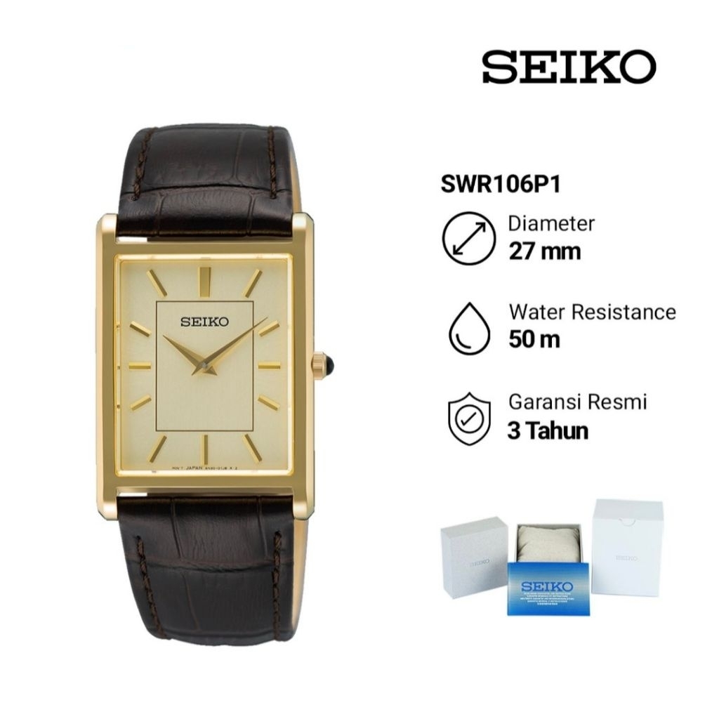 Seiko Tank SWR106P1 Jam Tangan Pria Original
