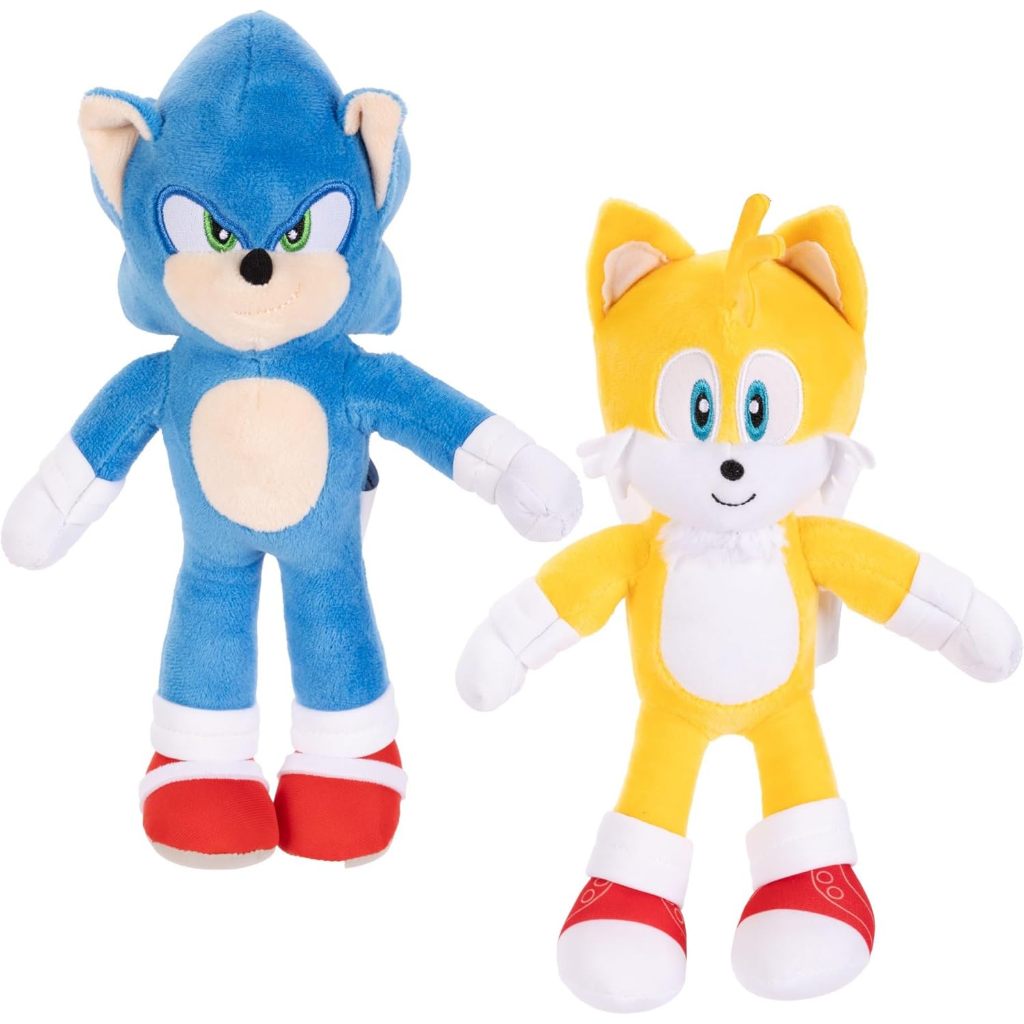 Sonic The Hedgehog Sonic 3 Movie Plush Sonic & Tails 9-Inch Stuffed Toy Figures - Officially License