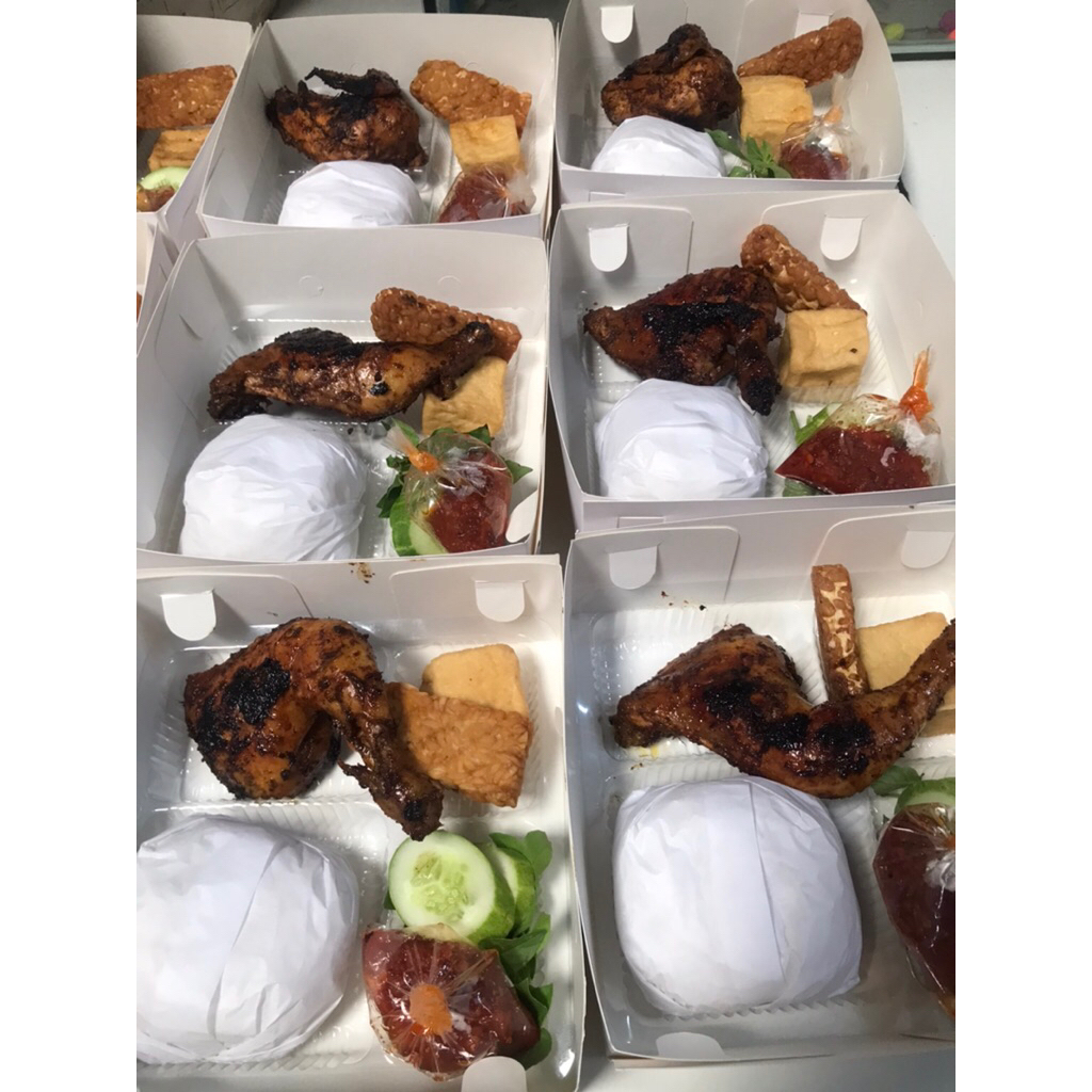 

nasi box ayam bakar komplit