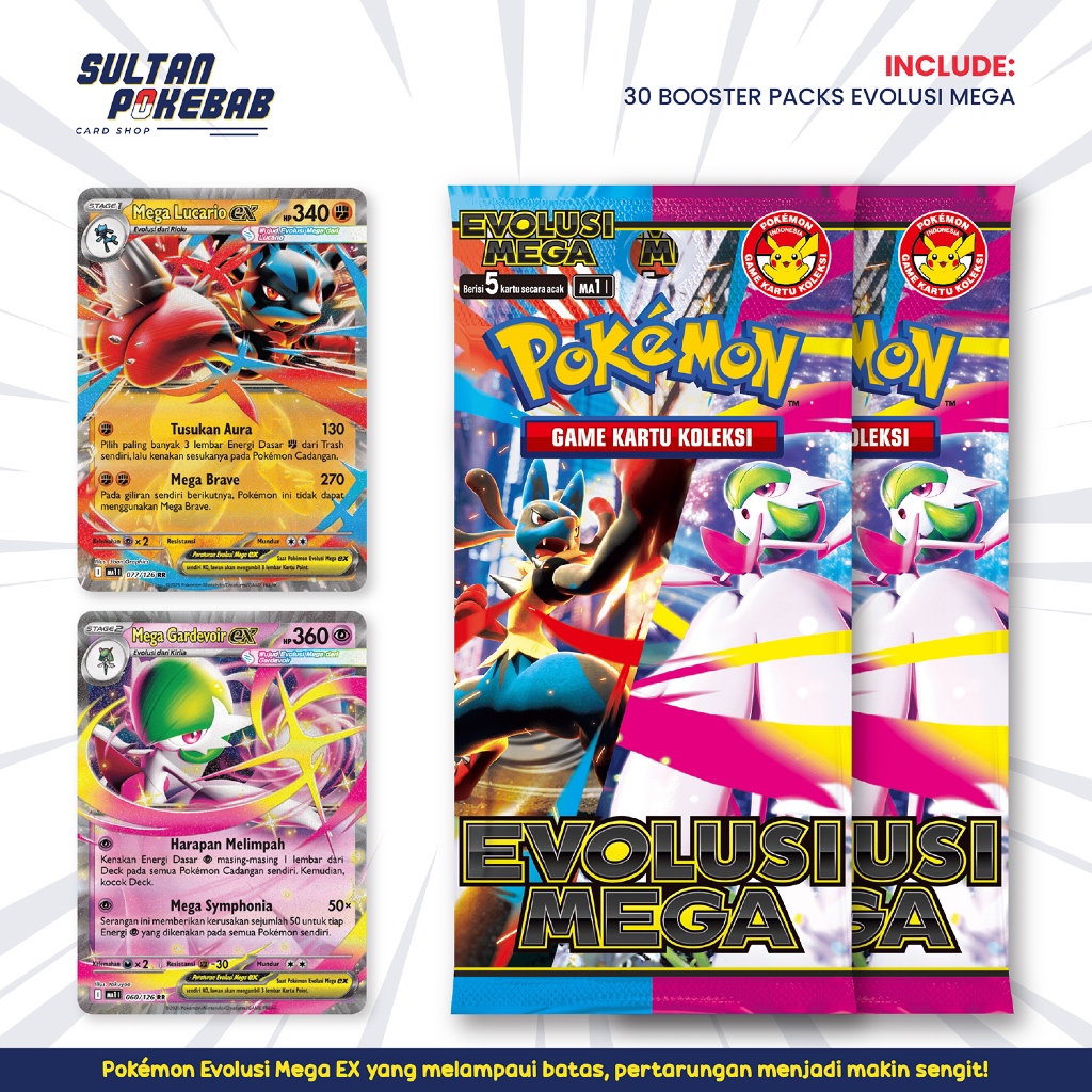 MA1 BOOSTER BOX EVOLUSI MEGA | POKEMON OFFICIAL INDONESIA | MEGA SYMPHONIA & MEGA BRAVE TRADING CARD