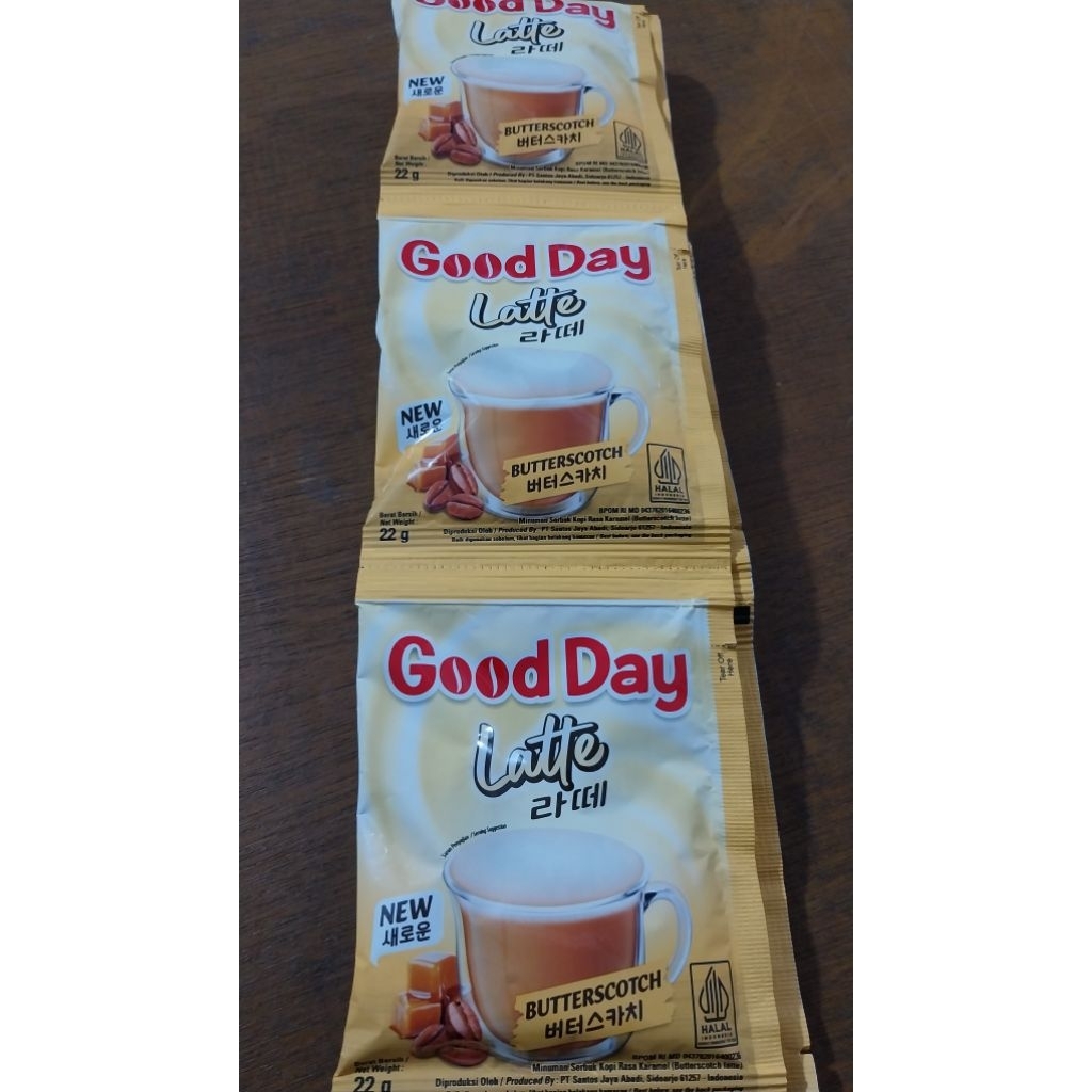 

Good Day Latte Butterscotch 1 Renceng isi 10 Coffee Goodday