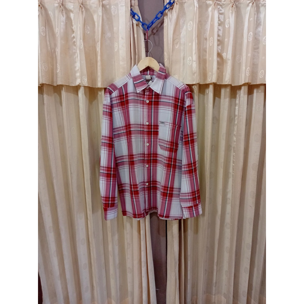 LS caltop plaid shirt red