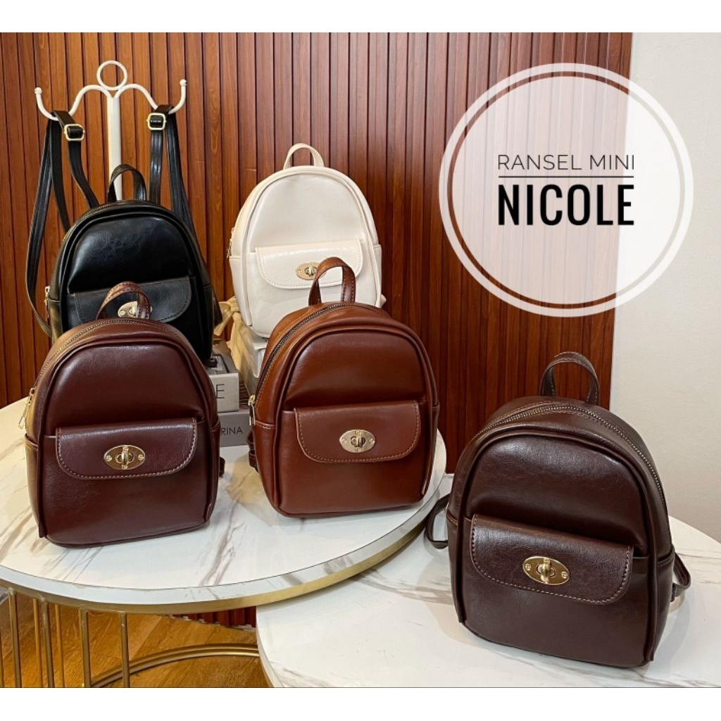 Pondoktascantik Tas Ransel Mini Nicole Wanita Tas Kerja Tas Sekolah