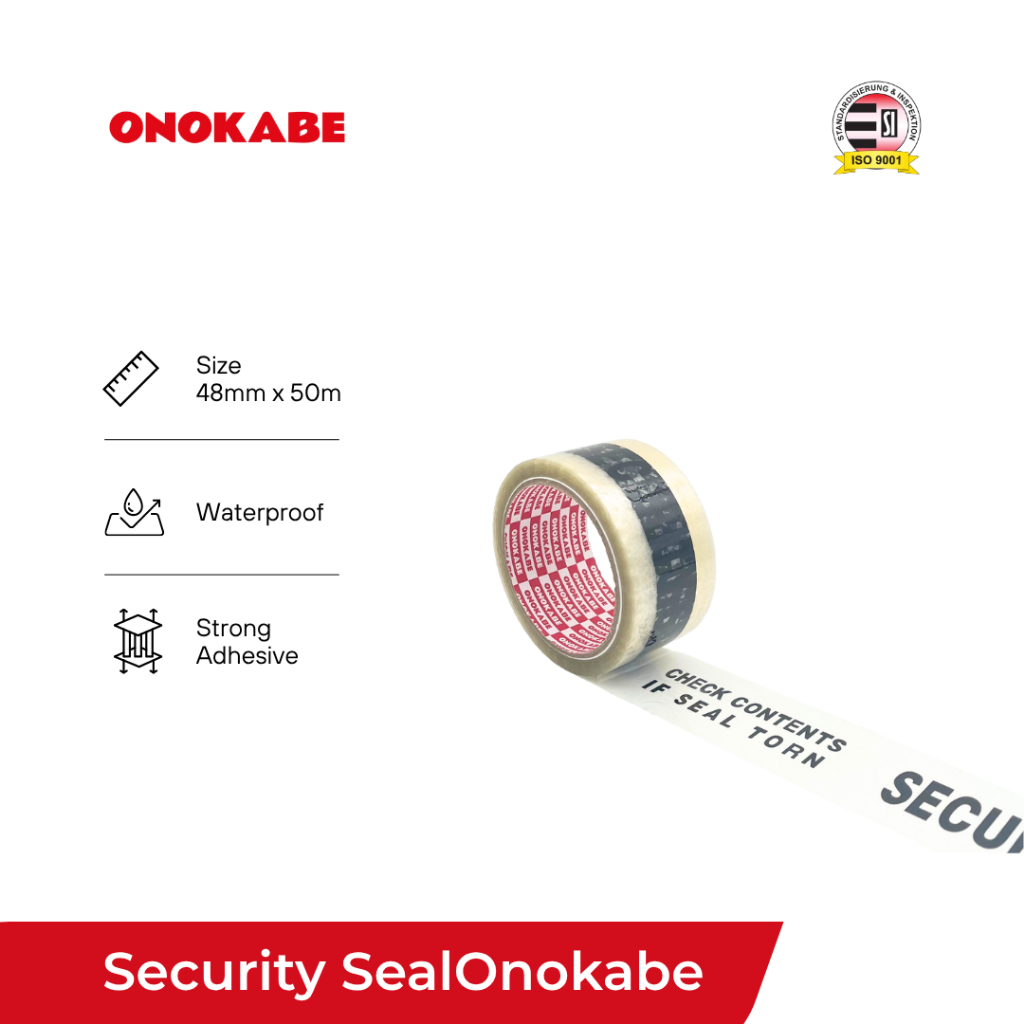 Lakban Onokabe - Security Seal / Lakban Security 48mm x 50m - Isolasi / lakban bertuliskan Security 