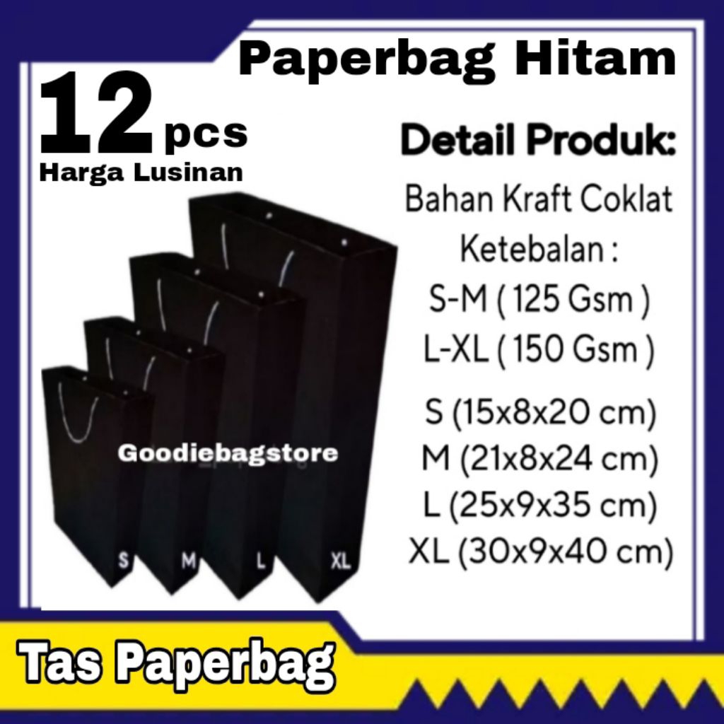 

1 Lusin Tas Paperbag Kertas S,M,L,XL