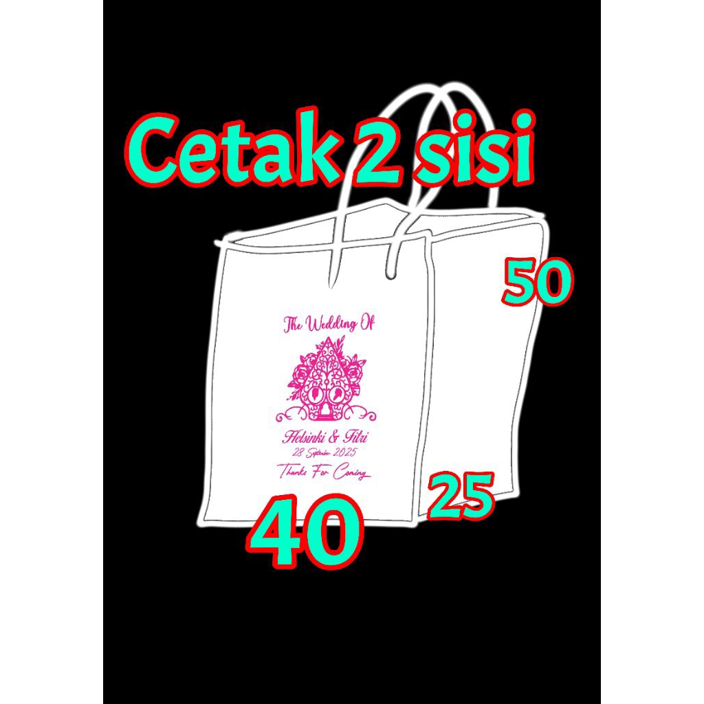 

paper bag putih 40 x 25 x 50 cetak 2 sisi