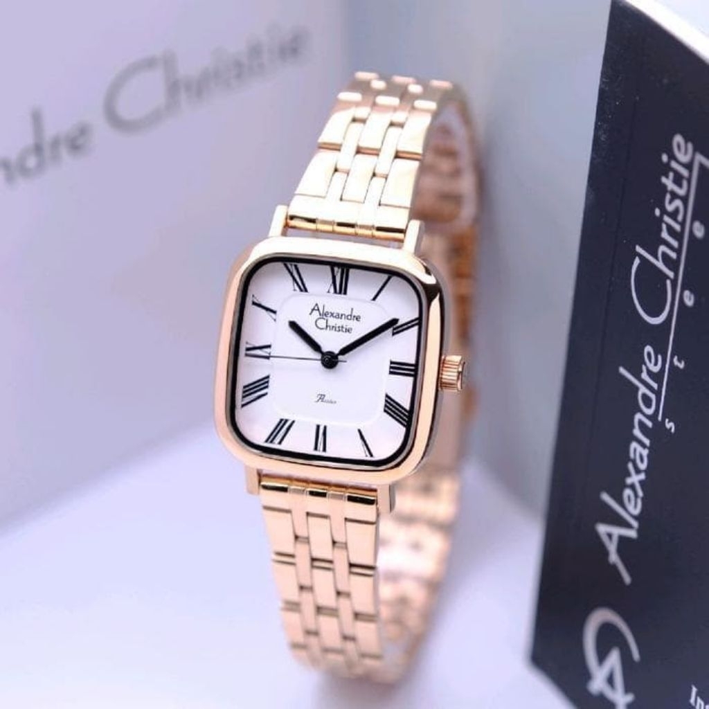 JAM TANGAN CEWEK ALEXANDER CRISTIE 2B83 ORIGINAL TALI RANTAI