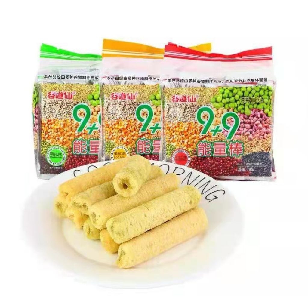 

Cemilan Taiwan stik Energi Gu Dao Xian 9+9 Sticks nongoreng Vegetarian 180 Gram