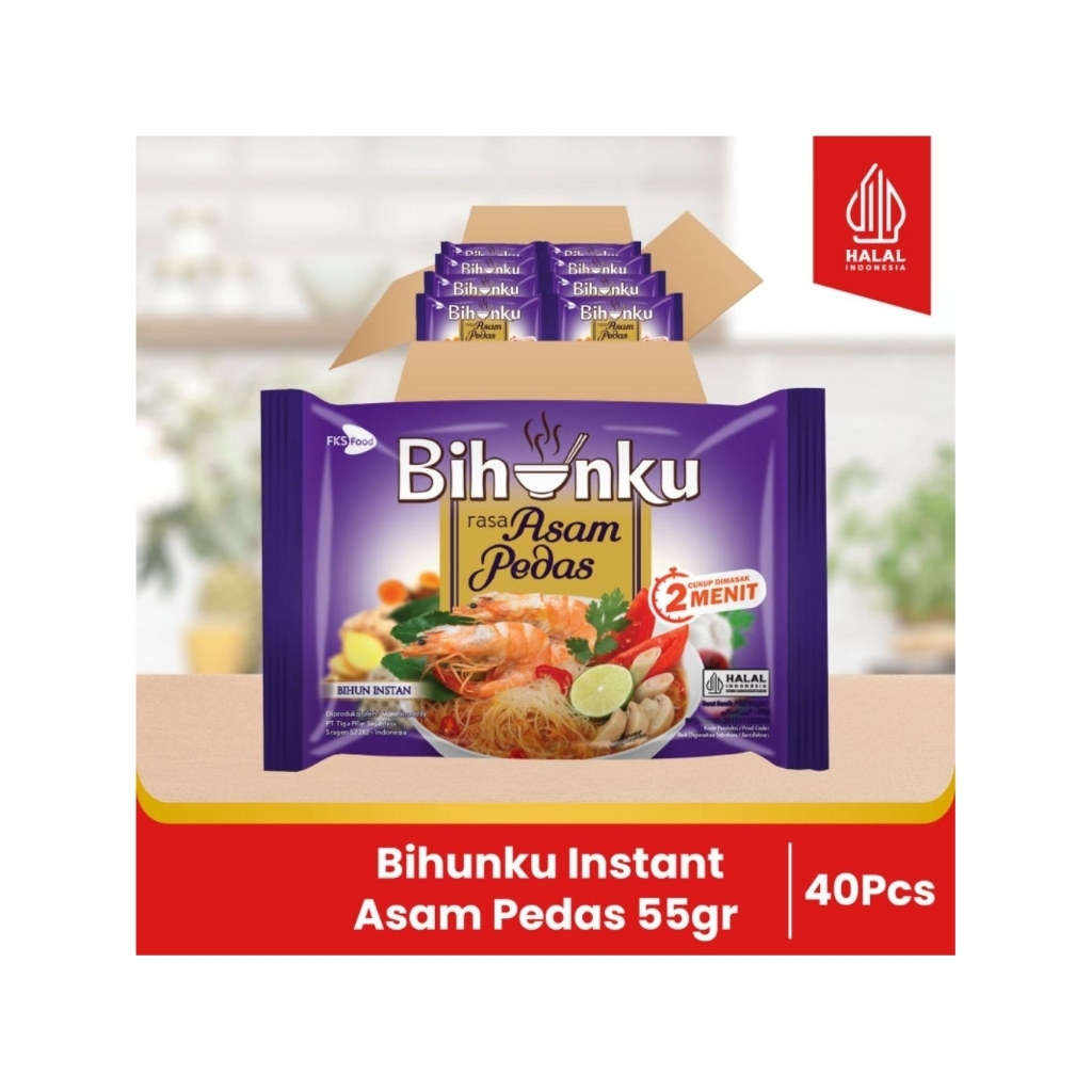 

Bihunku Instan - Asam Pedas - 1 karton - 40 Pcs - 55gr