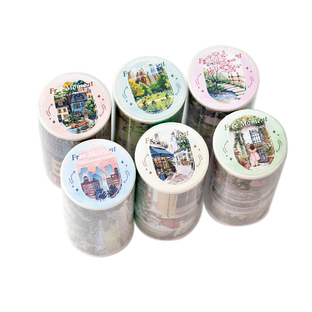 

(1FH) washi tape selotip paper background kota taman rumah garden house home city town