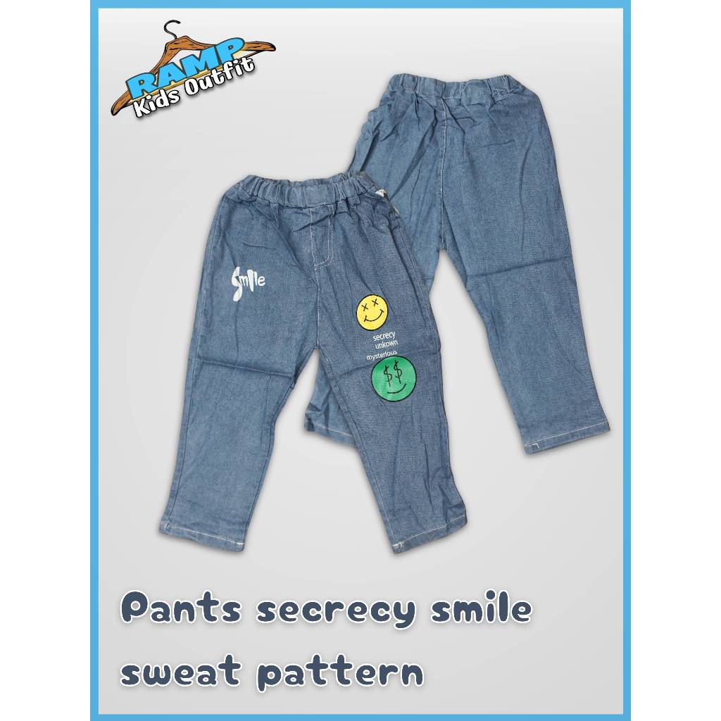 celana panjang jeans anak | Pants secrecy smile sweat pattern ball 550-89