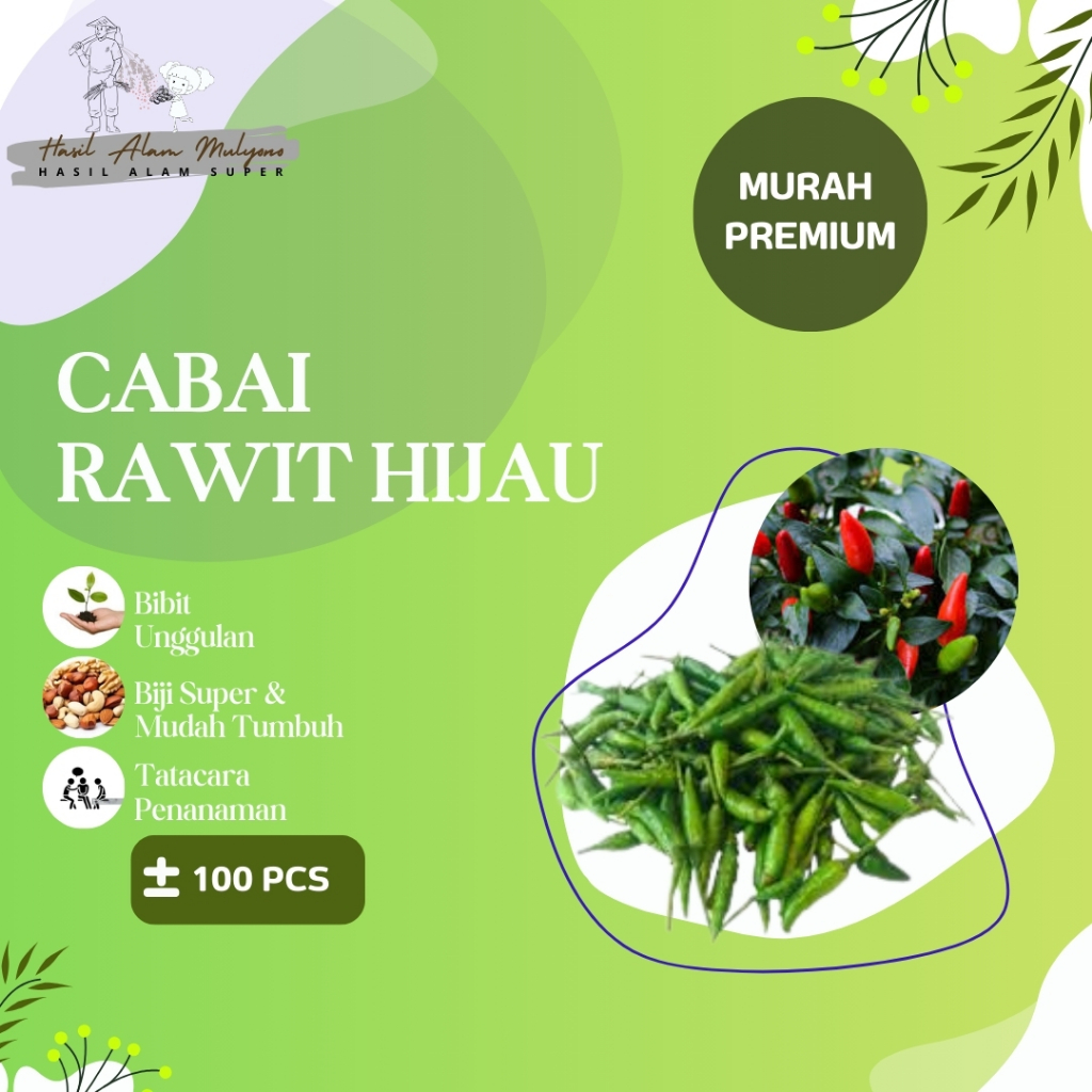 100 Biji Cabe rawit - Bibit Benih Cabe Rawit Hijau GENIE Dompolan Orion Hijau Pedas - HAM