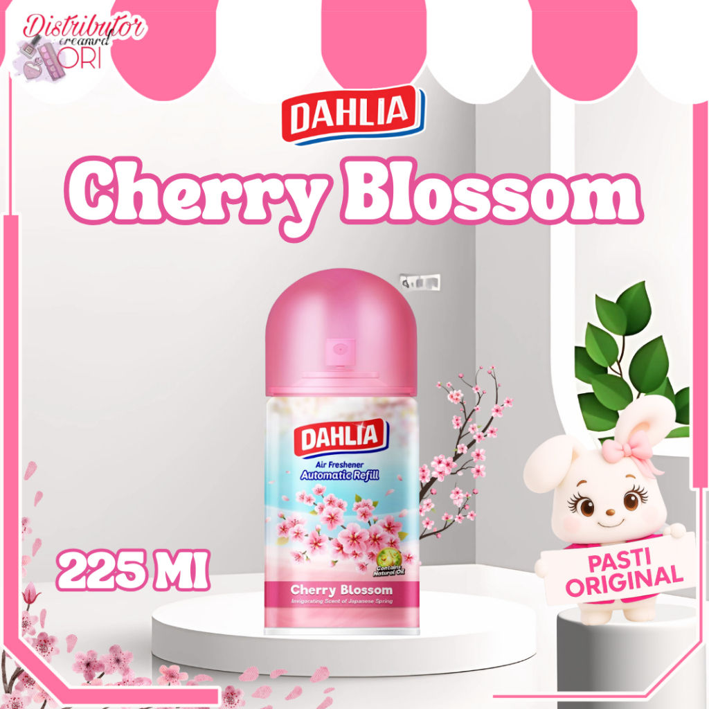 DAHLIA Air Freshener Automatic Refill Cherry Blossom 225ml Pengharum Ruangan Otomatis, Wangi Bunga S