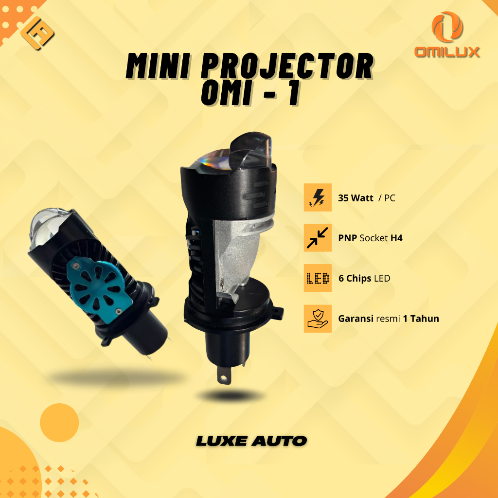 Mini Biled H4 OMILUX OMI-1 LAMPU MOBIL MOTOR PNP LASER