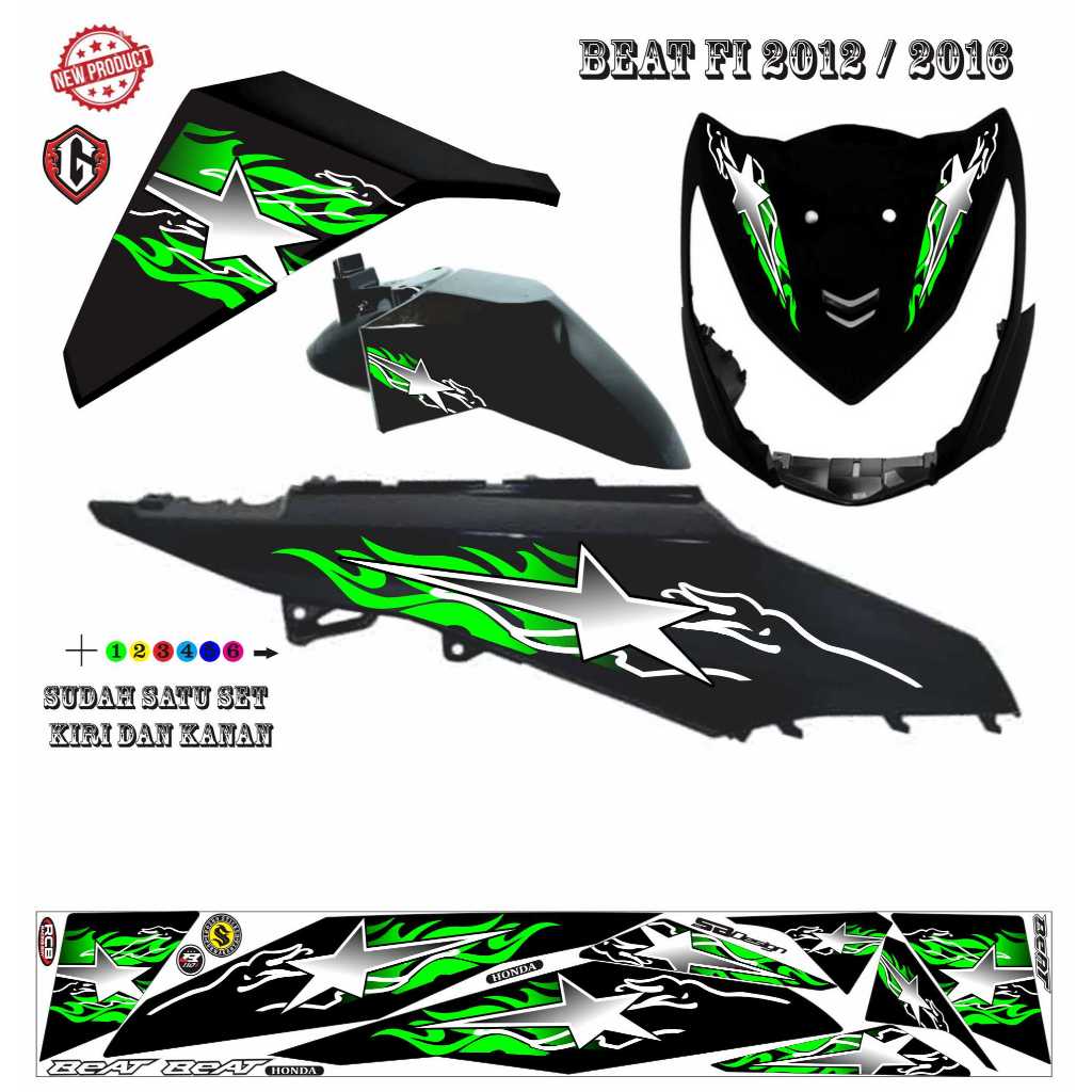 STRIPING STICKER BEAT FI HONDA MOTIP LIKE NEW MOTOR BEAT FI/ESP 2012/2016 RESMI NEW KXD44
