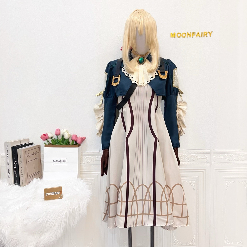 【Moonfairy】Ready Stock - Violet Evergarden Cosplay Costume Anime Dress Kostum Wig