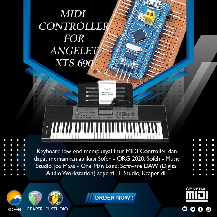 Modul MIDI Controller Angelet XTS-690 Pro Tombol ORG 2025