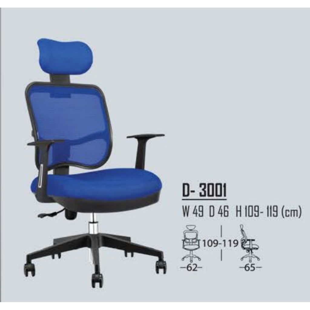 Kursi kerja jaring kursi kantor Indachi D 3001